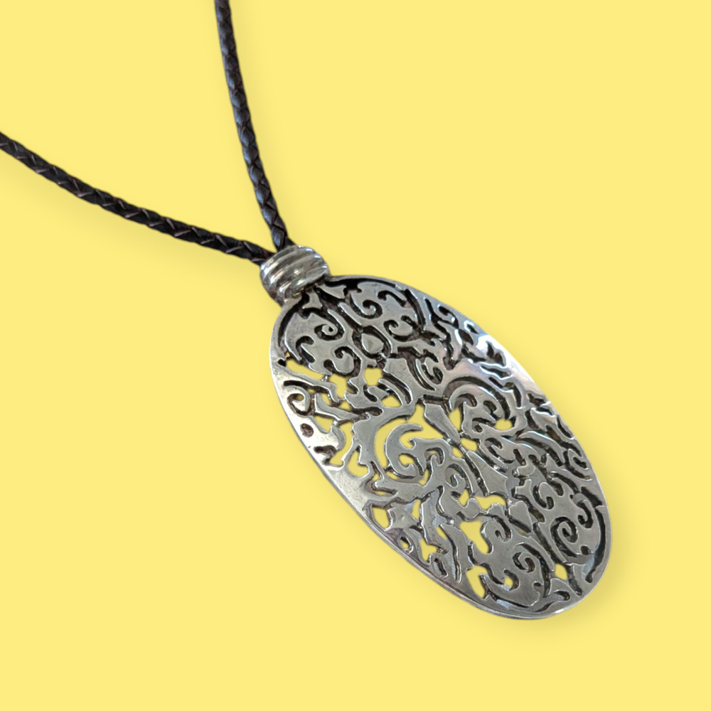 Monet Silver Floral Pendant Necklace